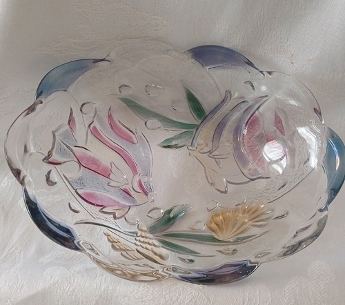 Vintage pressed oval glass - pressed,