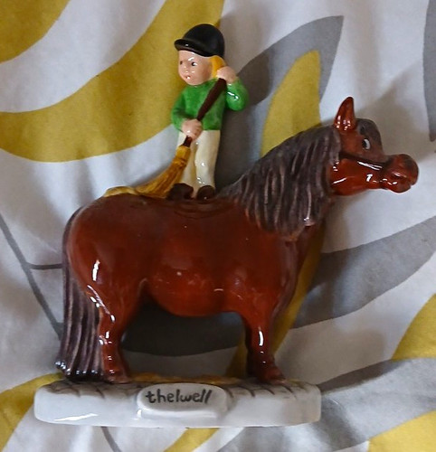 Thelwell ceramic horse rider - ceramic,