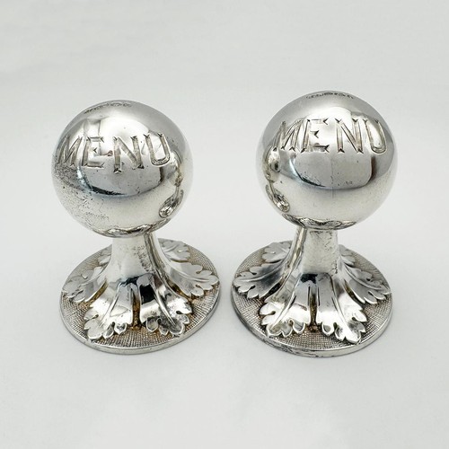Pair victorian menu holders - pair,