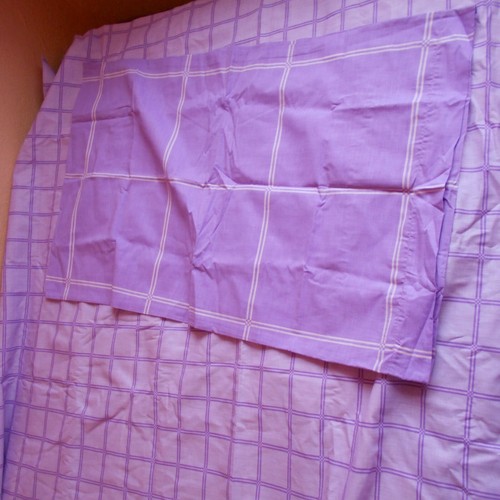 Purple lilac check single - lilac,