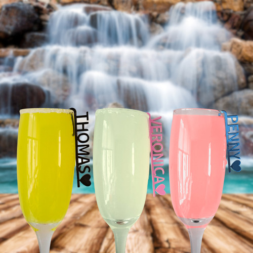 Personalised drinks name tags - personalised,