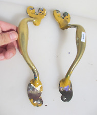Antique Brass Door Handles Pulls Shop Cinema Old Old Victorian Art Nouveau 10.5"