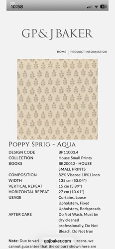 Baker poppy sprig aqua - baker,