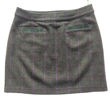 Joules Ladies Sheridan Green + Heather Tweed 100% Wool Skirt 16 New Without Tags