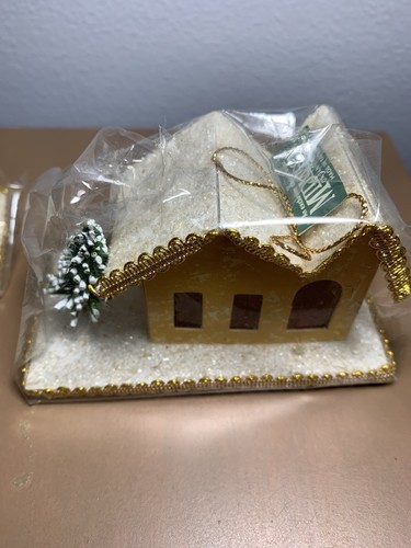 Three vintage putz house - putz,