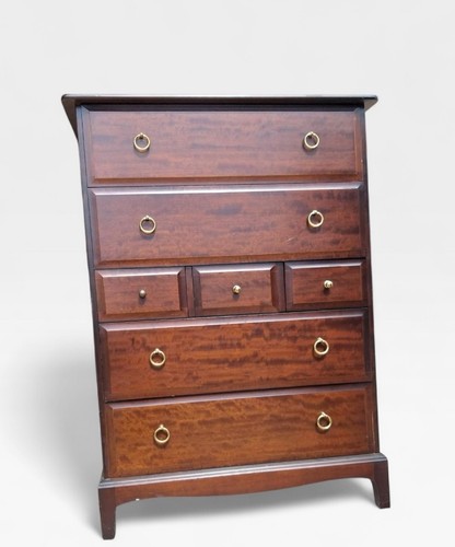 Stag mahogany tallboy chest - stag, of