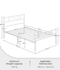 Metal Single Bed Frame White