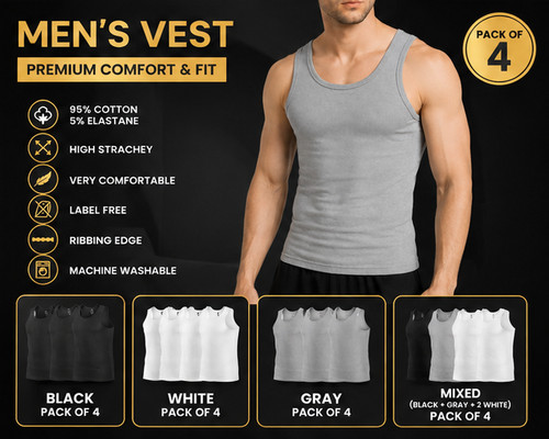 Men vest pack 4 rib - men’s, of