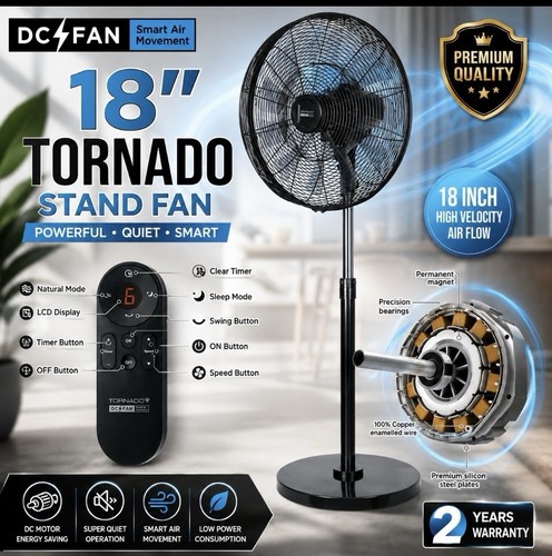 Oscillating stand fan - 18”,