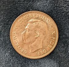 Rare 1949 George VI British Penny Coins, Bright, lustrous, uncirculated 