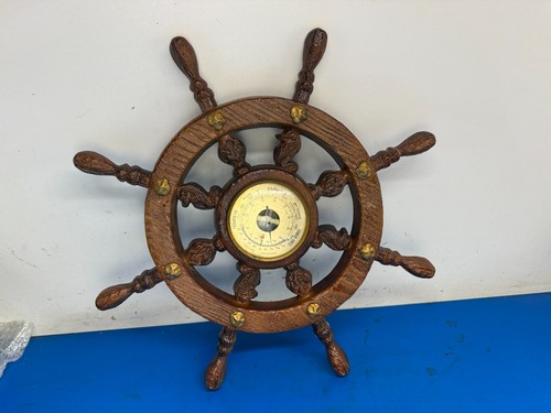 Vintage ship wheel barometer - vintage,