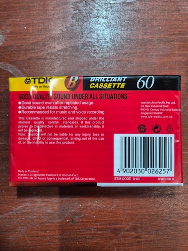 Blank sealed audio cassette - sealed,