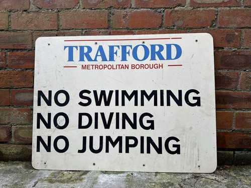 Trafford borough metal sign - metal,