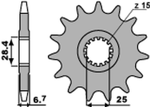 Pbr front sprocket - front, 15