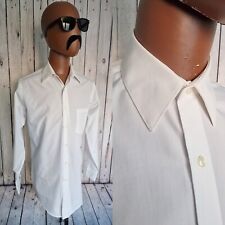 Van Heusen Fitted Dress Shirt -15.5"/Medium- White Poplin PolyCotton Smart CP82