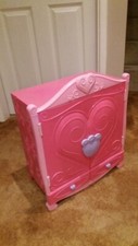  DOLLS CLOTHES WARDROBE WITH TWO DRAWERS & COMPLETE WITH HANGERS