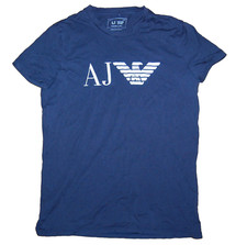 Giorgio Armani Jeans Mens Smart Small Black S/S T-Shirt Vintage AJ GA Logo