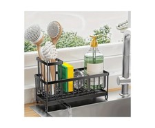 Kitchen Sink Caddy Organiser Stainless Steel Auto drain Soap Brush Sponge tidy