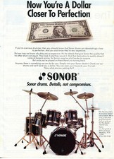 1989 Print Ad of Sonor Hilite Drums a dollar closer to perfection
