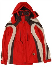 IGUANA Mens Hooded Ski Jacket UK 36 Small Red Colourblock Polyamide AF15