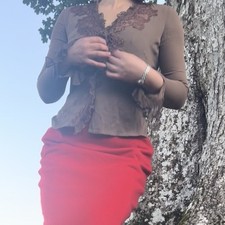 New!Renato Nucci Rare 97%Silk 3%Elastic Beaded Ruffle Lace Shirt UK8