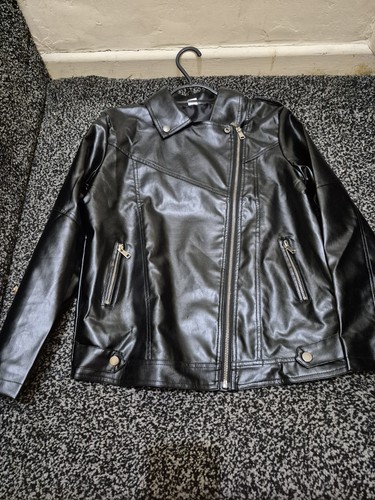 Leather jacket for boys black - leather,