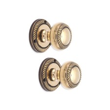 Door Knobs Pair Solid Brass