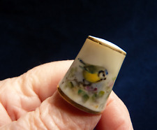 Royal Worcester Porcelain Thimble Puce Mark Bird Blue Tit William Powell 1937