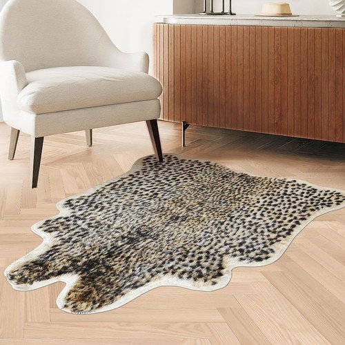 Leopard printed leather hide - leather,