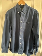 Gitman Vintage Oxford Shirt Men’s Large L Navy Blue Dark Made In USA Used Good