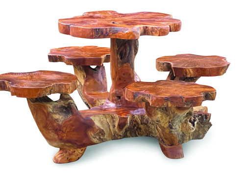 Teak root dining - teak, set