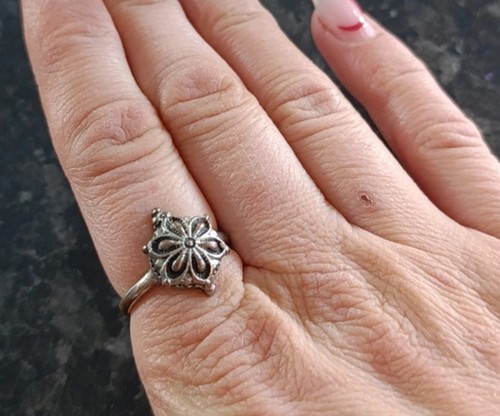 Vintage antique silver tone