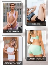 Womens Plain Underwear Shorts Stretch Yoga Boxers Sports Soft Hot Pants