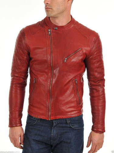 Mens red genuine - leather, cafe