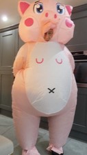 Pink Pig Inflatable Animal Costume Adult Funny Cute Fancy Dress Themed Party NEW