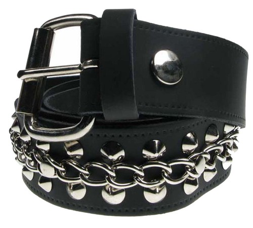 Studded with chain black - with,