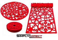 8 ROUND Red Felt Christmas