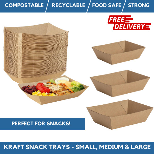 Kraft boat tray - kraft,