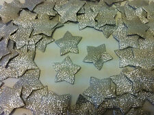 100 Fabric Glittery 17 mm Star Motifs for  Christmas Card Craft Sewing & Wedding