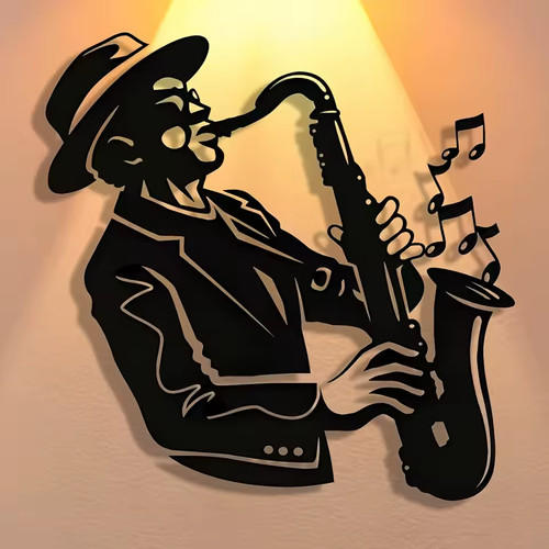 Elegant abstract art saxophone - abstract,
