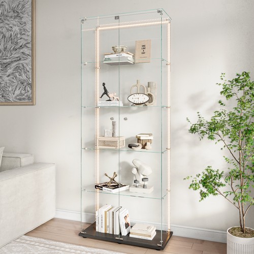 Glass curio showcase cabinet - glass,