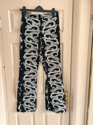 Black white dragon print - black,