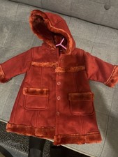 Baby Gap Red Faux Fur Hooded Coat 3-6 Months