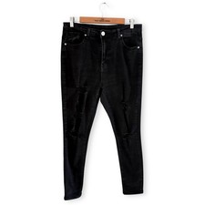 Ladies Black Ripped Jeans Size