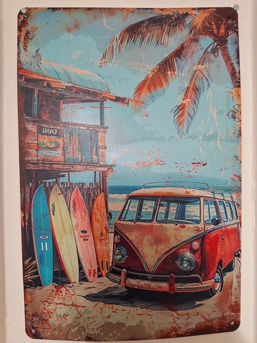 Metal sign surf - metal, surfer
