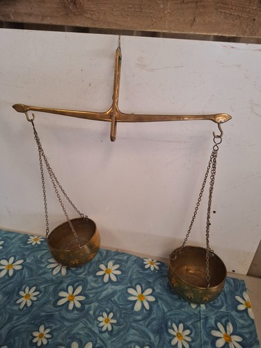 Vintage brass beam balance - beam,