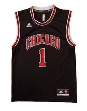 Adidas Derrick Rose Chicago Bulls Jersey Jersey NBA Black Black Sz. S/M