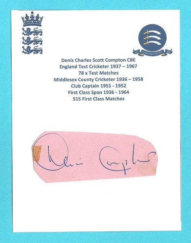 Denis compton england test - compton,