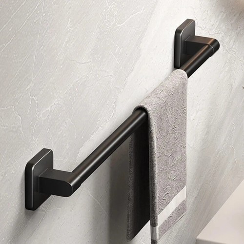 Black towel rail wall mounted - black,