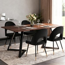 4pcs velvet dining chairs - dining,